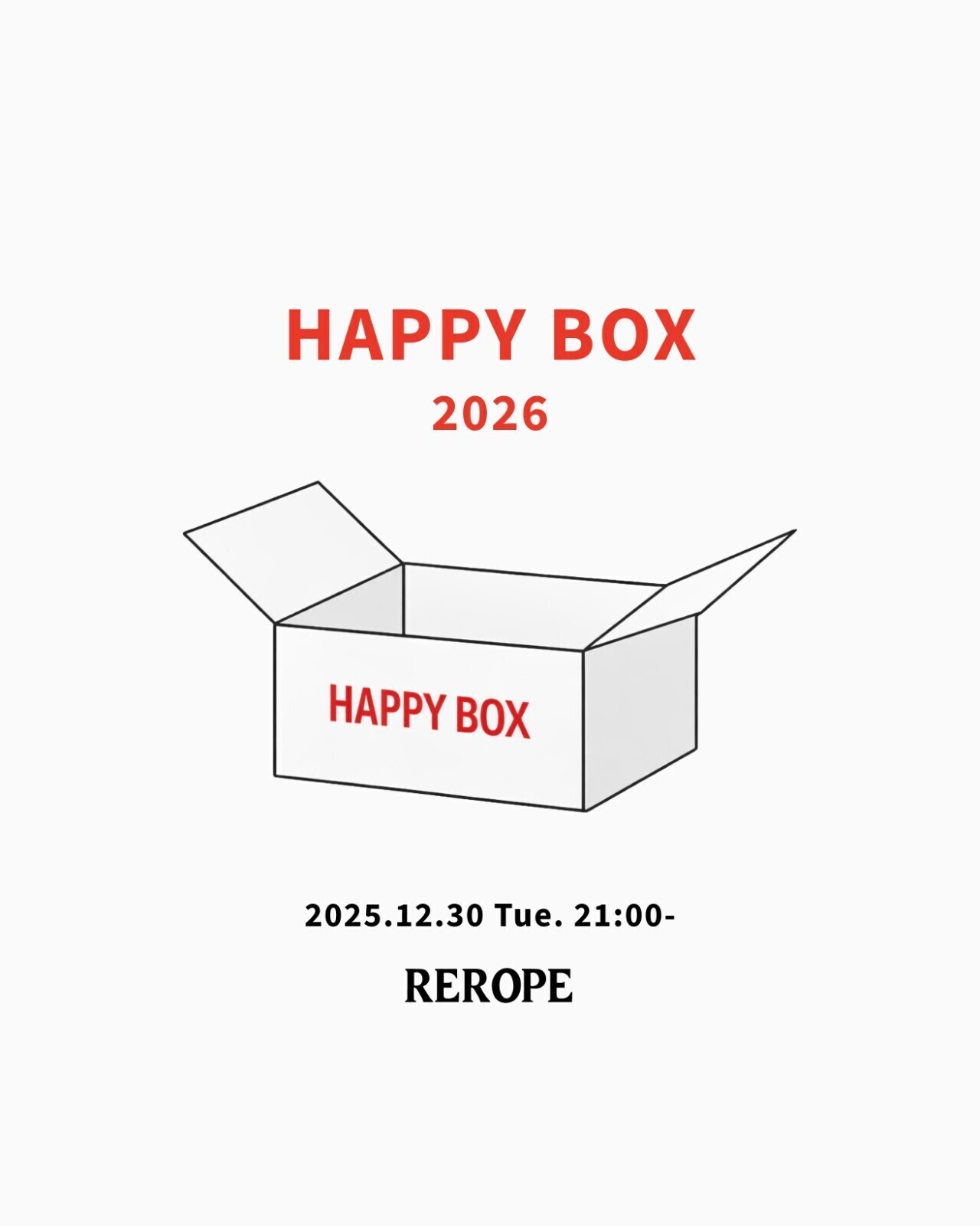 福袋販売のお知らせ『REROPE HAPPY BOX 2026』