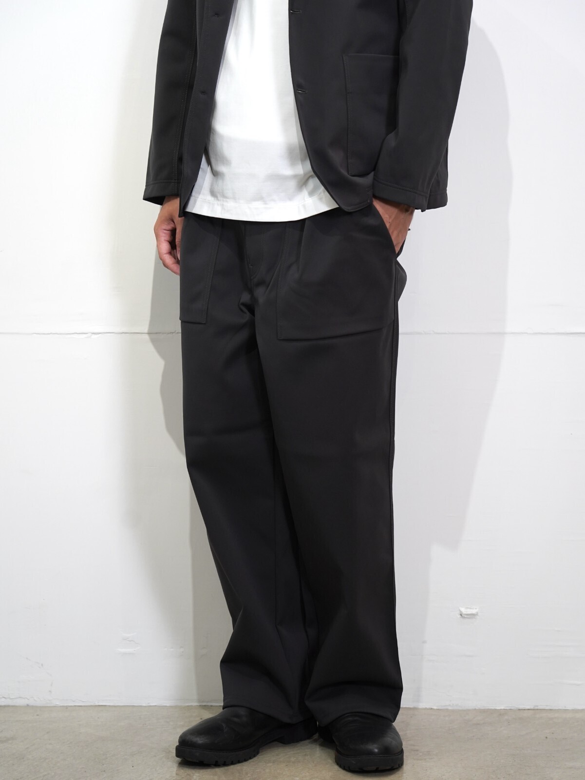 CURLY&Co. WOMENS & MENS SOLID DOUBLE-KNIT WIDE BAKER PANTS IMAGE17