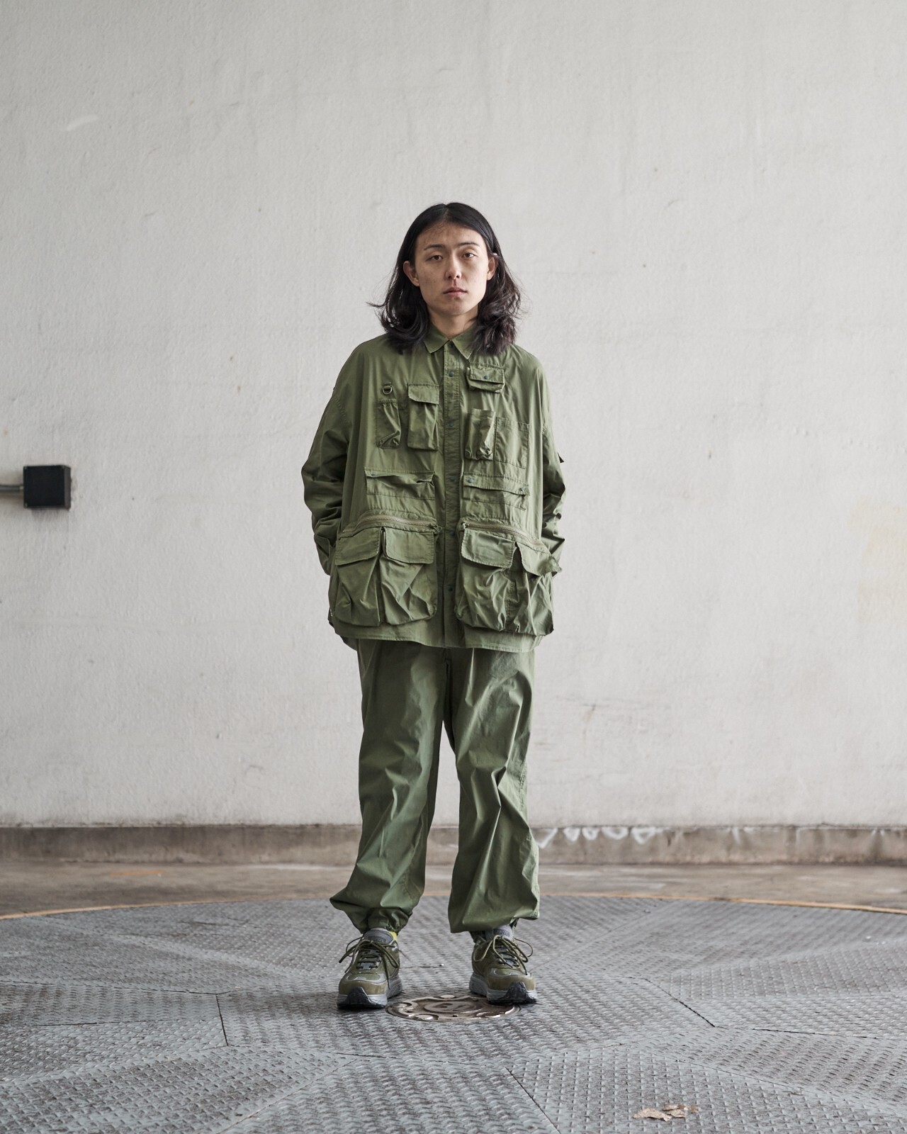 フレッシュサービス メンズ タクティカル ポケット ロングスリーブシャツ 画像9