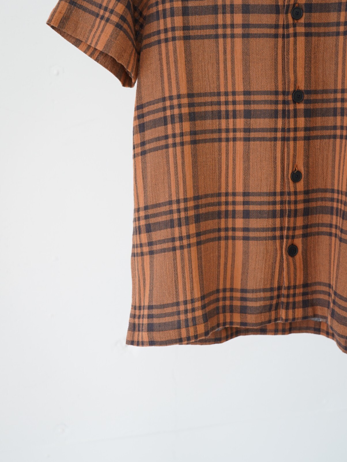 FOLK 남성 SS Soft Collar Shirt Tone On Tone Check 이미지7