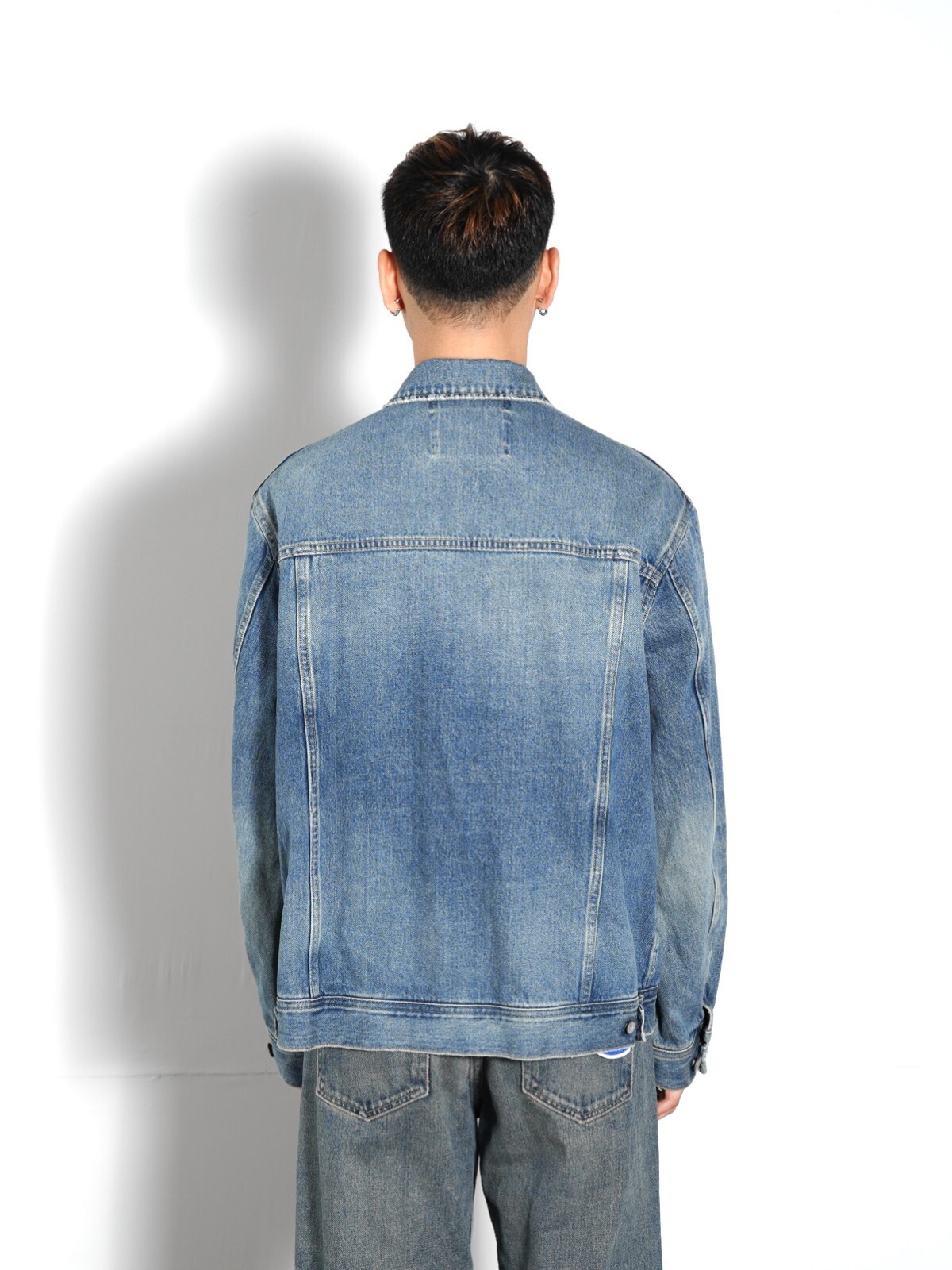 DAIRIKU 女士 & 男士 Cross Embroidery Vintage Denim Jacket 图片10