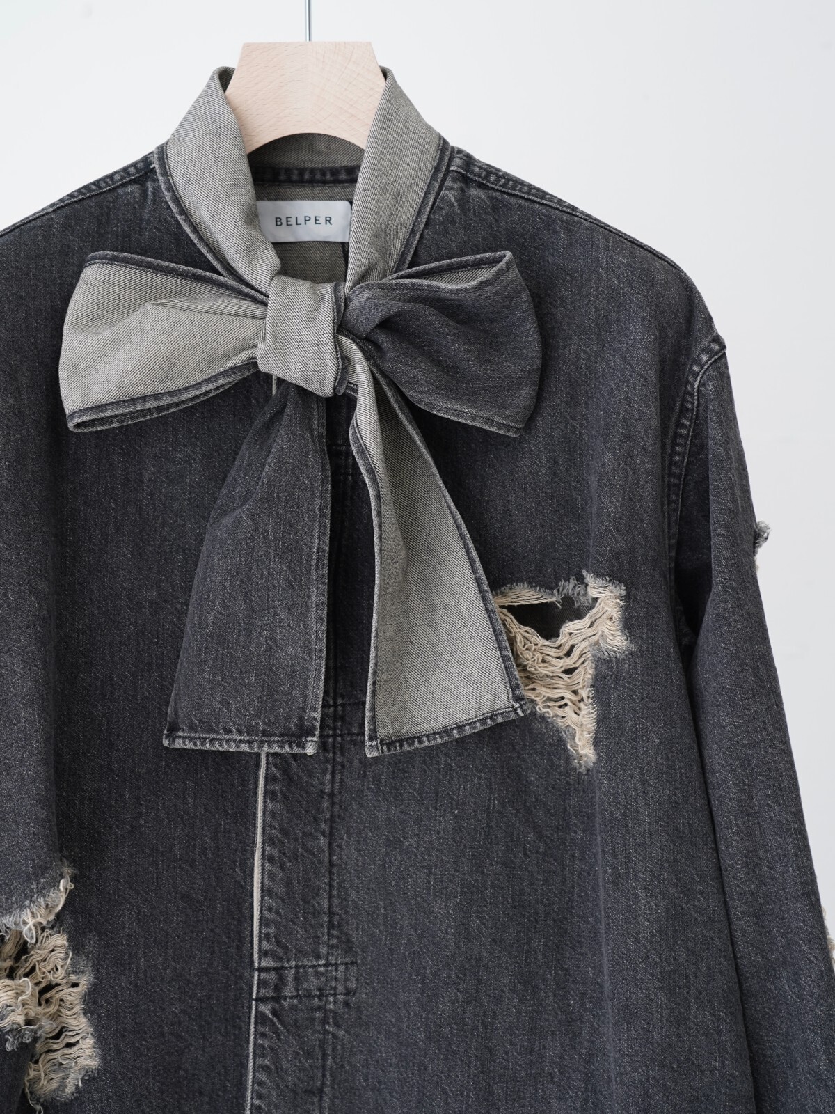 ベルパー レディース & メンズ デニムボウタイブラウス 画像9