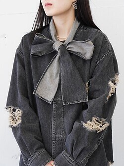 BELPER 女裝 & 男裝 DENIM BOWTIE BLOUSE 圖片14