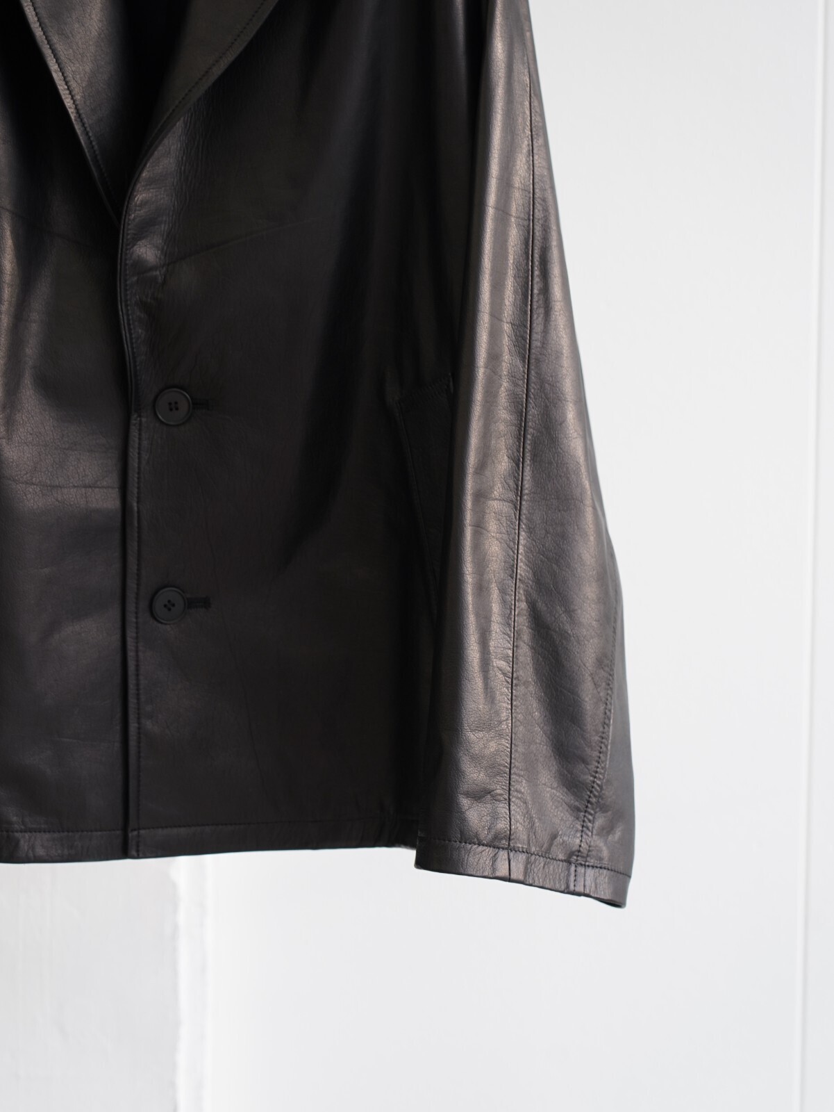 Blanc YM 女士 & 男士 Leather Oversize Raglan JKT 圖片10