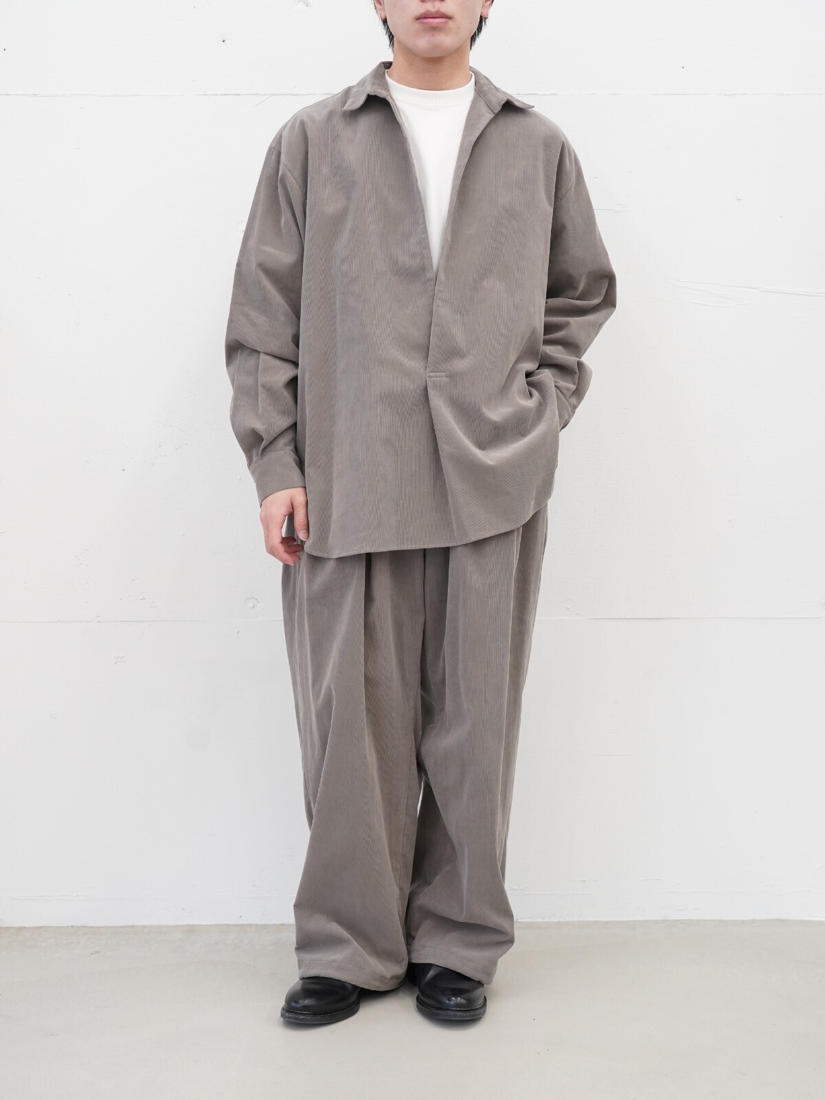 Blanc YM 女士 & 男士 Soft Corduroy Skipper Shirts 图片23