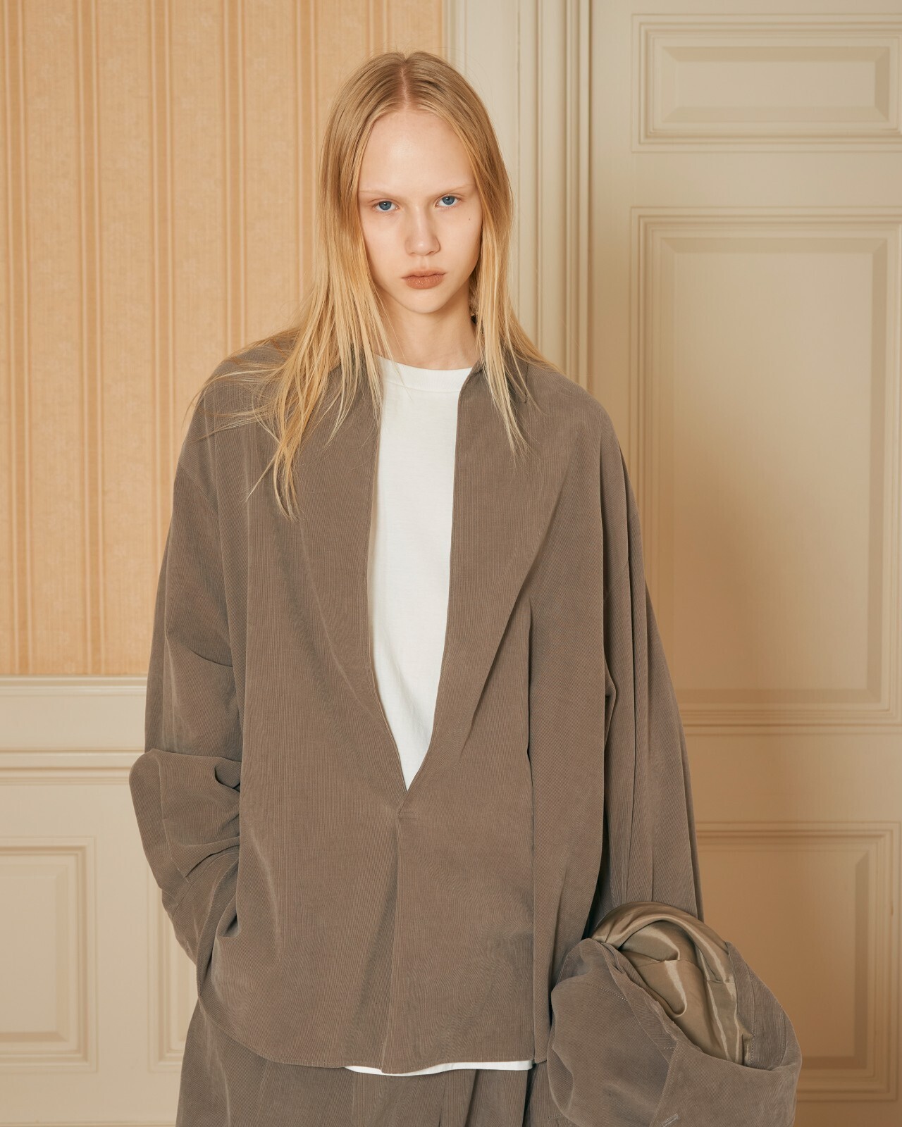 Blanc YM 女士 & 男士 Soft Corduroy Skipper Shirts 图片25