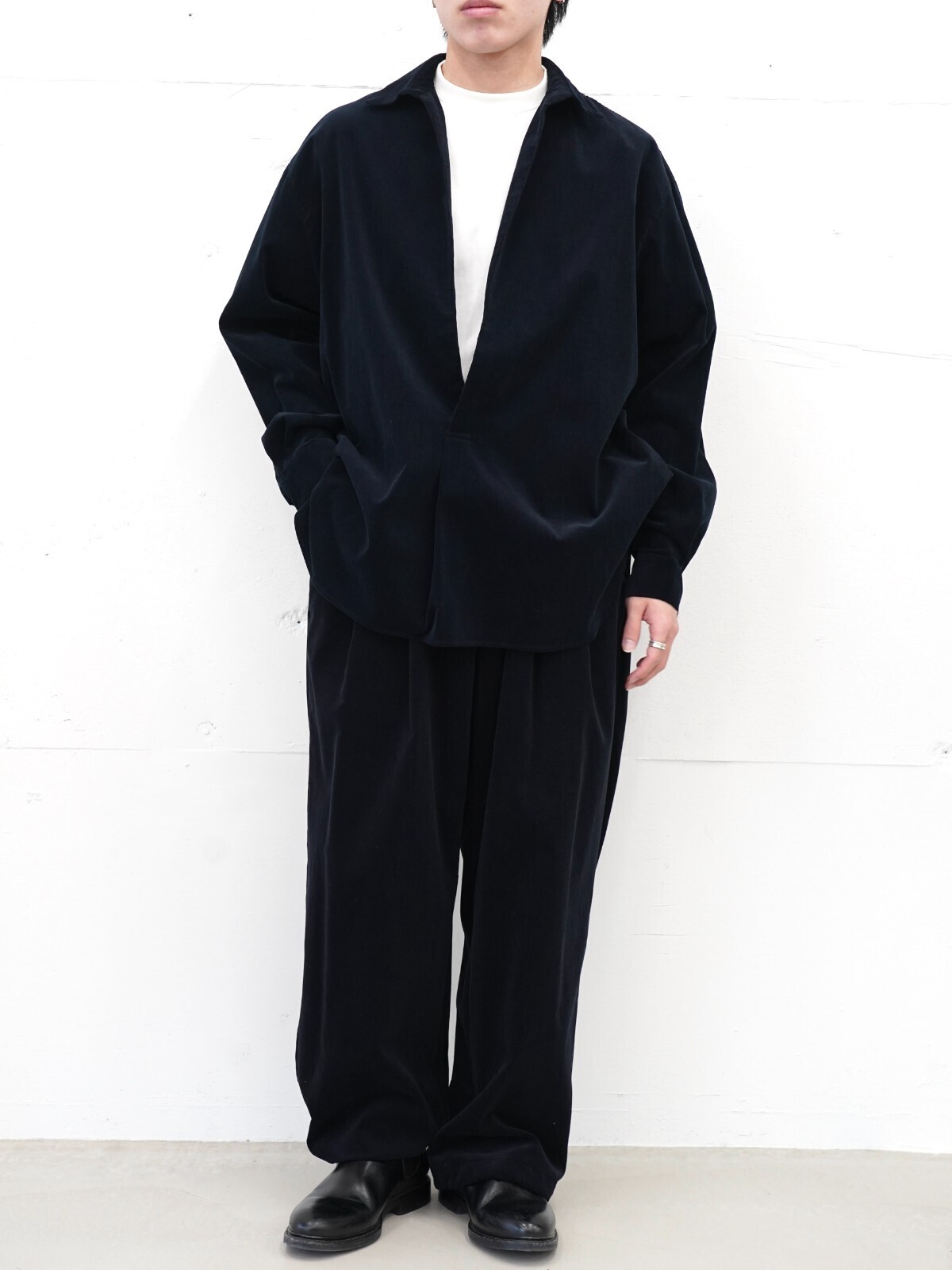 Blanc YM 女士 & 男士 Soft Corduroy Skipper Shirts 图片5