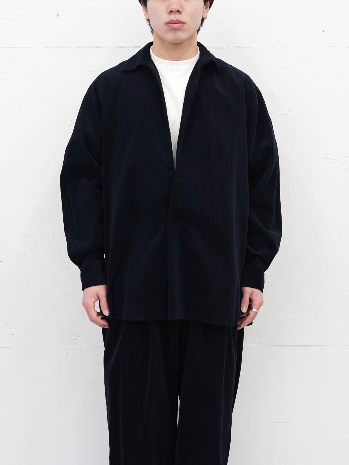 Blanc YM 女士 & 男士 Soft Corduroy Skipper Shirts 图片1