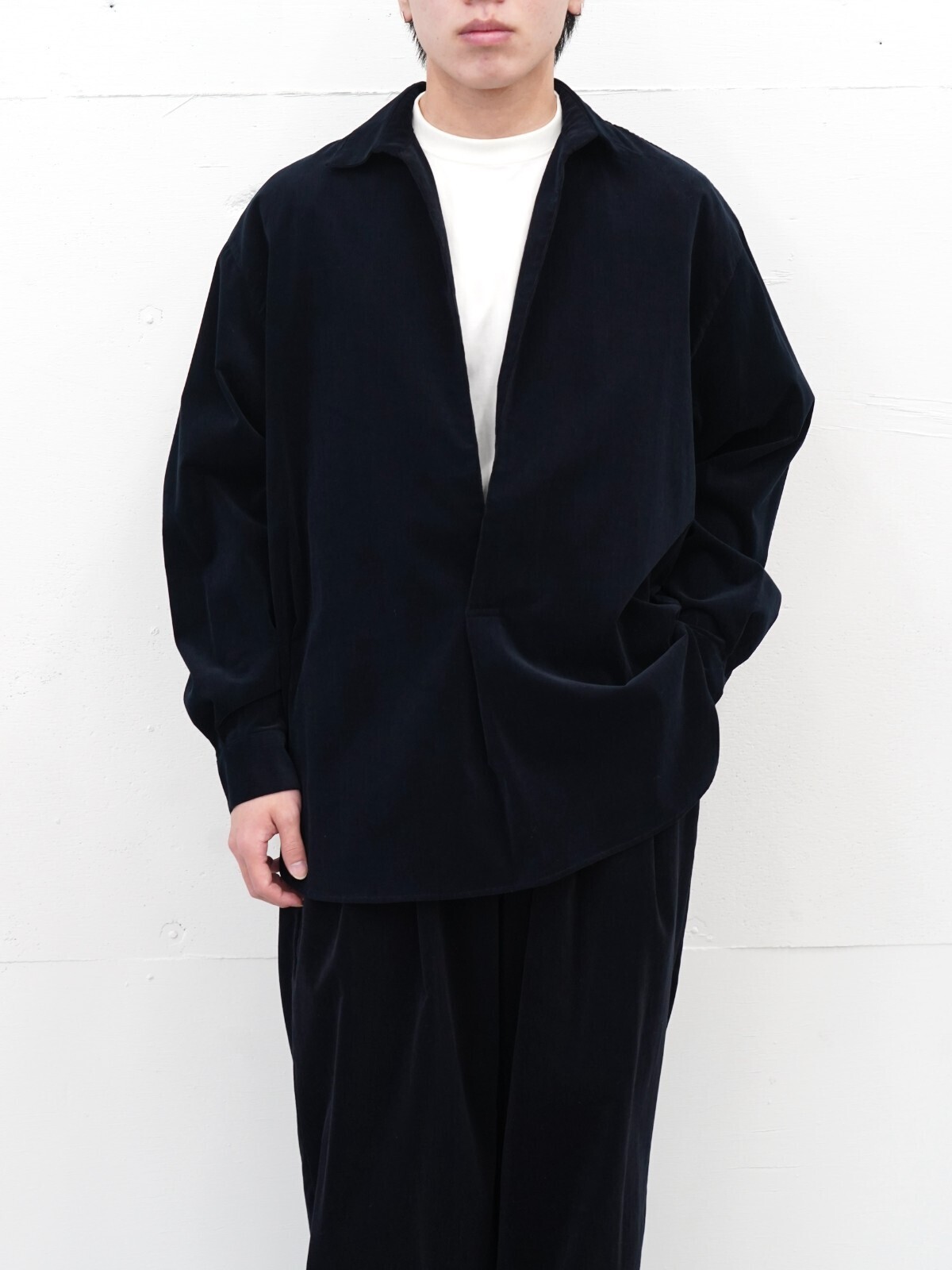 Blanc YM 女士 & 男士 Soft Corduroy Skipper Shirts 图片4