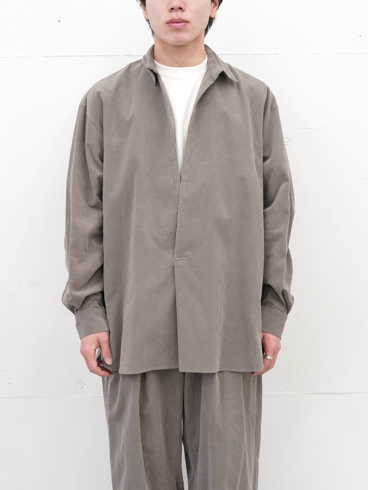 Blanc YM 女士 & 男士 Soft Corduroy Skipper Shirts 图片20