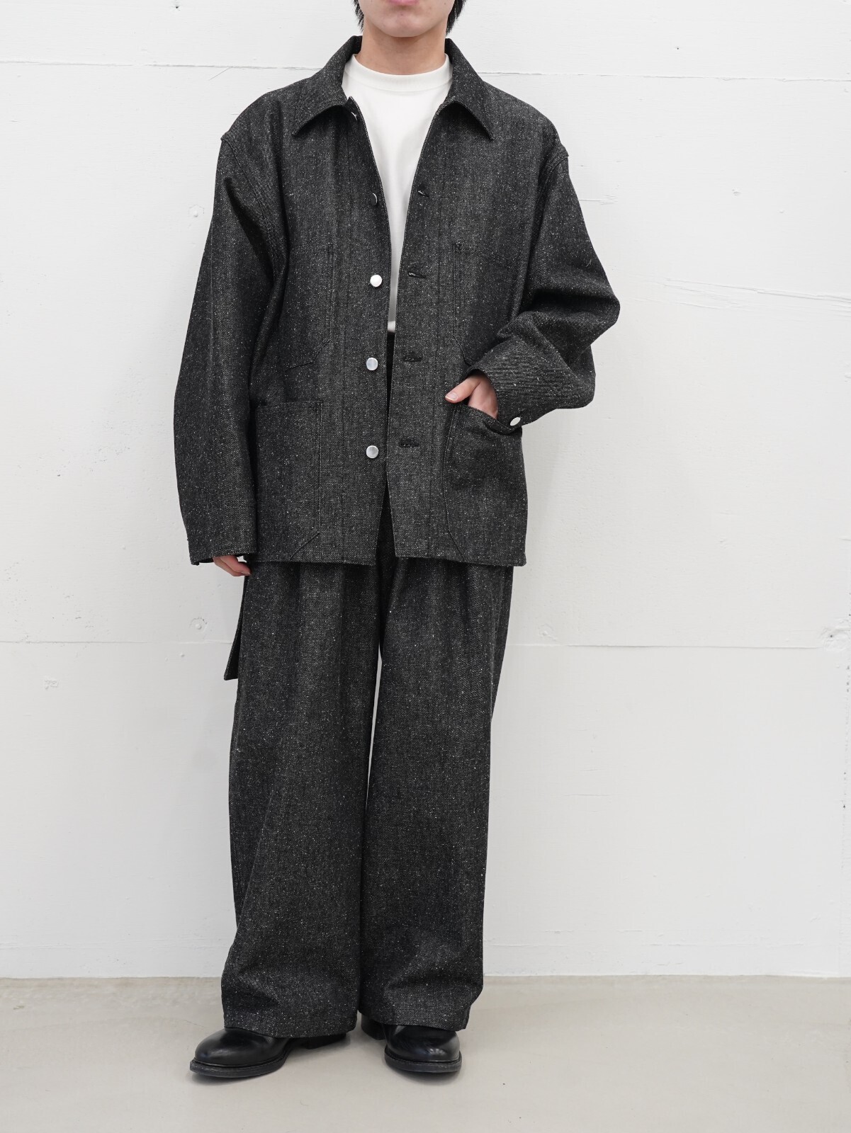 Blanc YM 女士 & 男士 Silk Denim Wide Pants 图片13