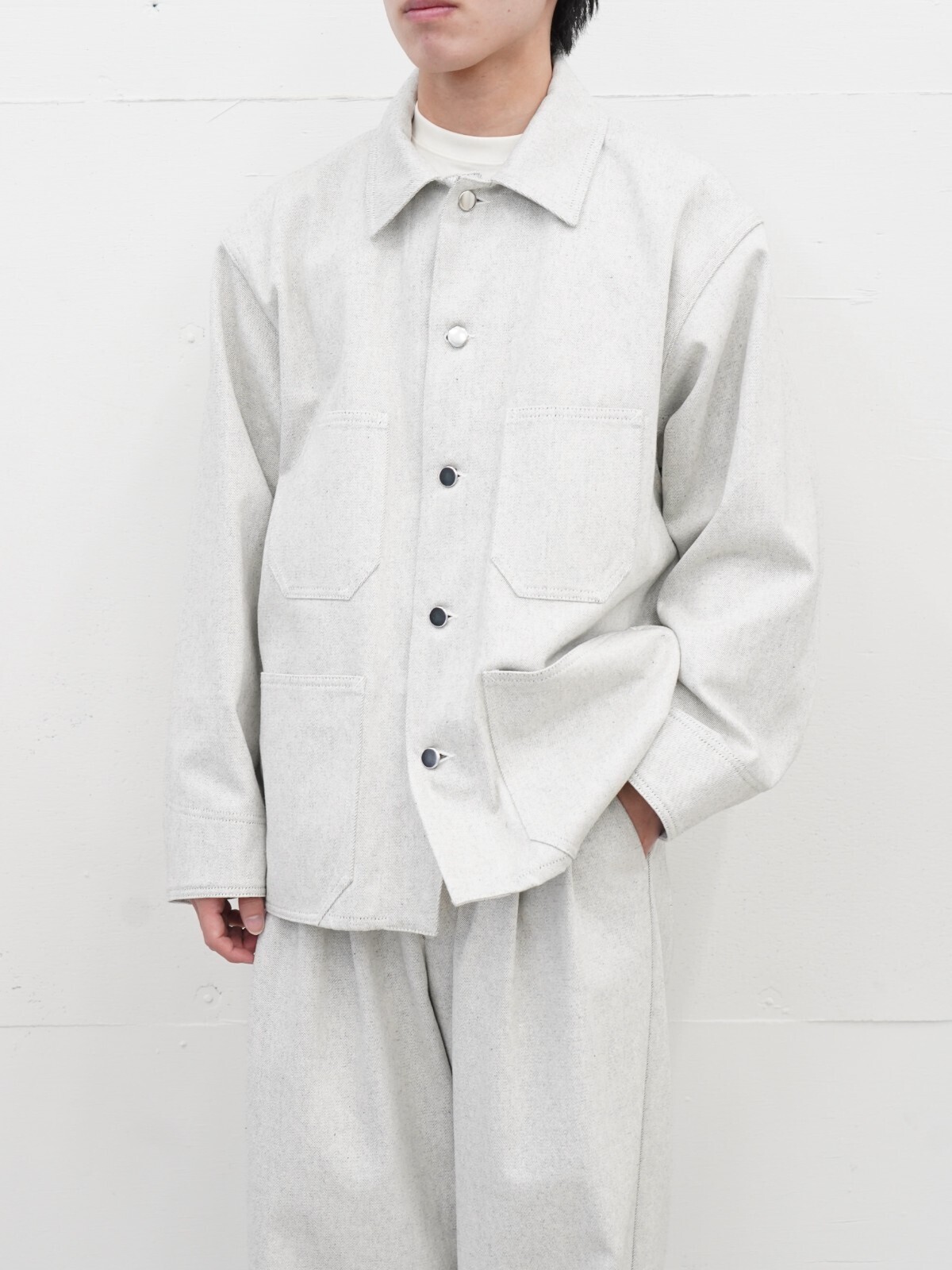 Blanc YM WOMENS & MENS Recycling Cotton Denim Coverall IMAGE1