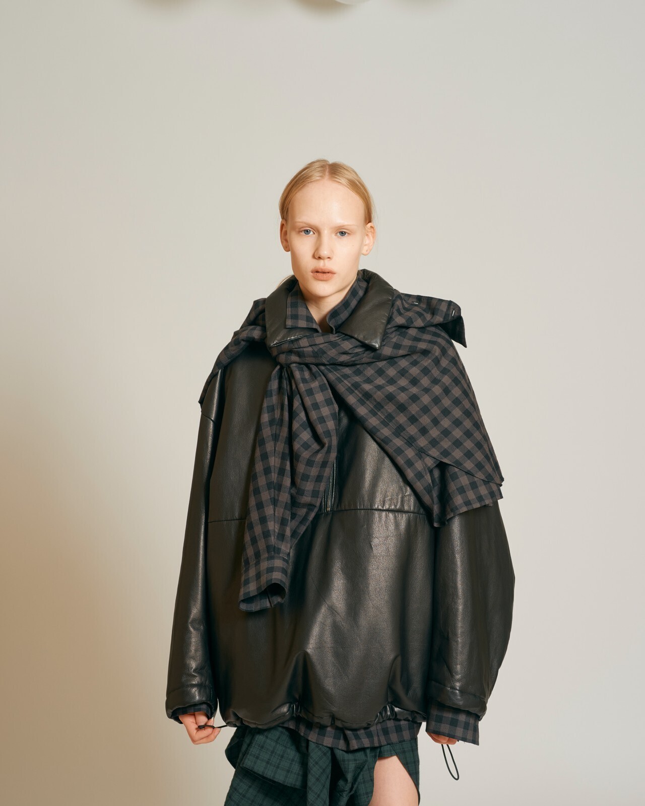 Blanc YM 女士 & 男士 Silk Plaid Wide Shirts 图片15