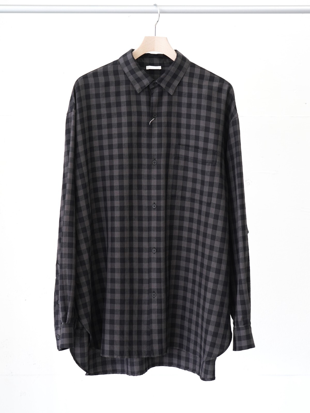 Blanc YM 女士 & 男士 Silk Plaid Wide Shirts 图片2