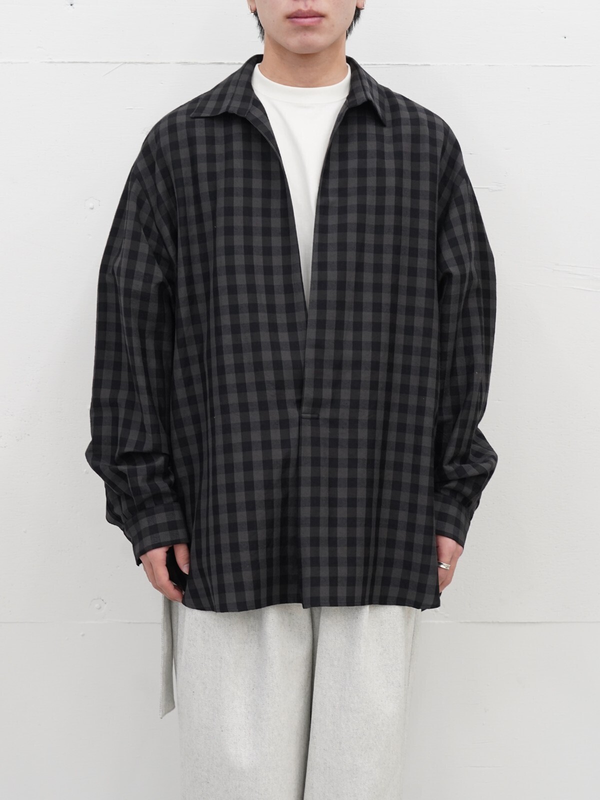 Blanc YM 女士 & 男士 Silk Plaid Skipper Shirts 图片8
