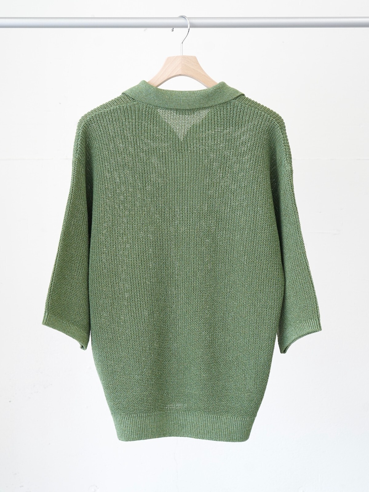 トップス blanc ym Skipper Knit Shirt Blanc YM (ブランワイエム) SKIPPER KNIT SHIRT BLUE | HAKU