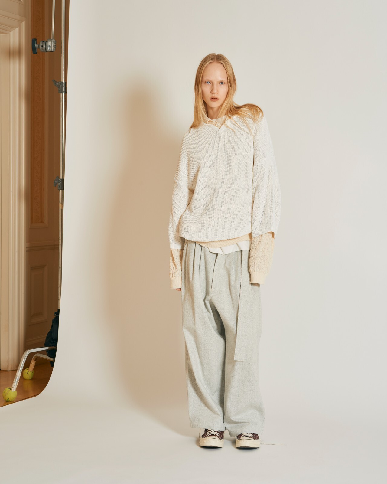 Blanc YM 女士 & 男士 Knit Long Polo Shirts 图片4