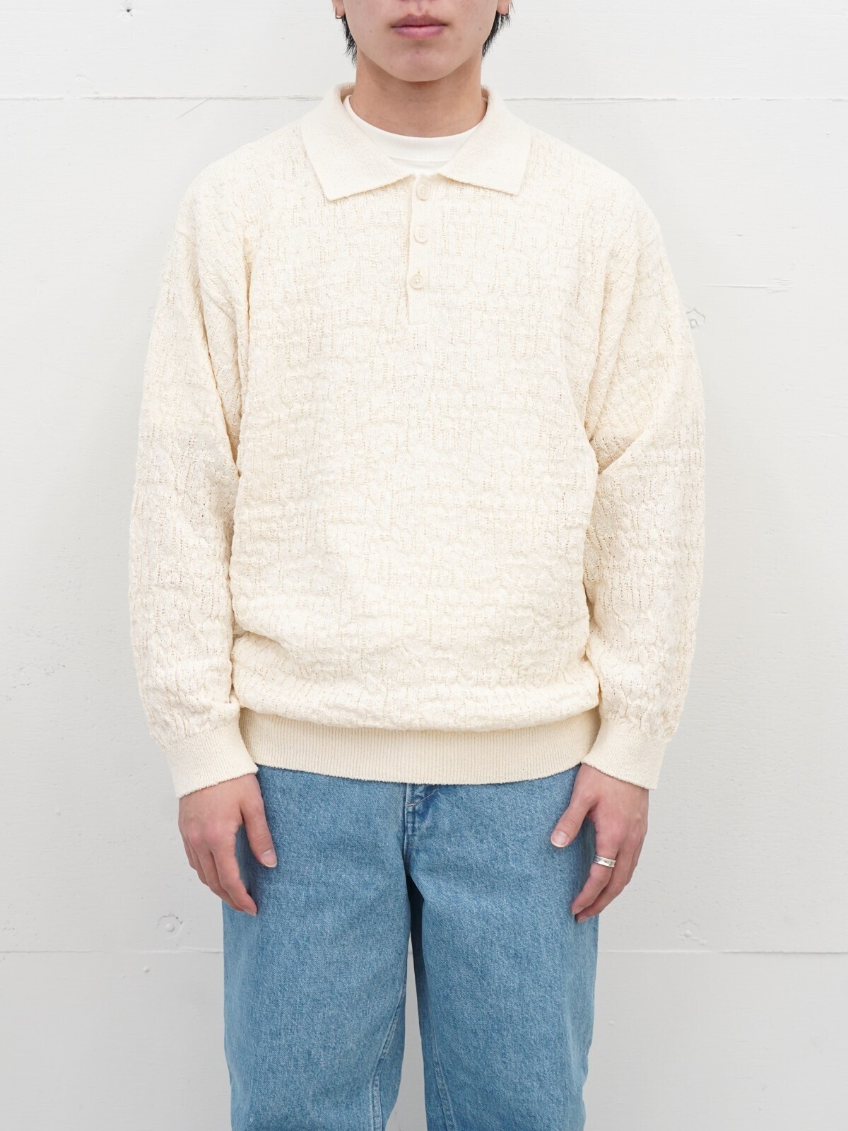 Blanc YM 女士 & 男士 Knit Long Polo Shirts 图片1
