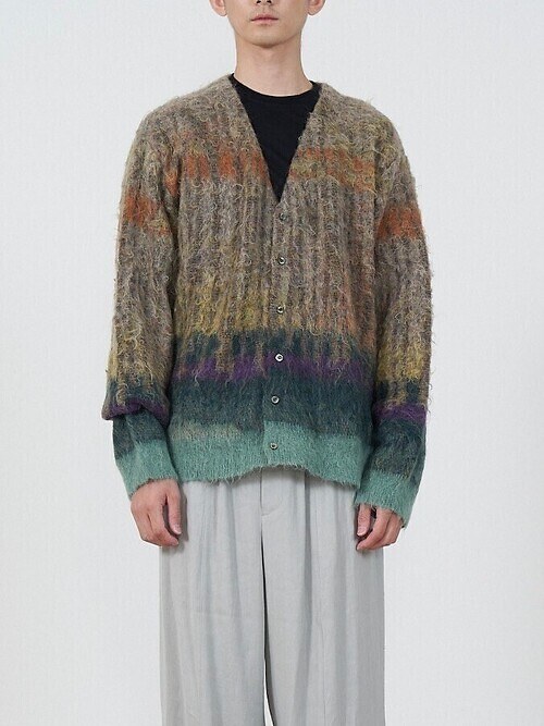 TREE JACQUARD MOHAIR BUTTONED CARDIGAN｜YOKE WOMENS & MENS
