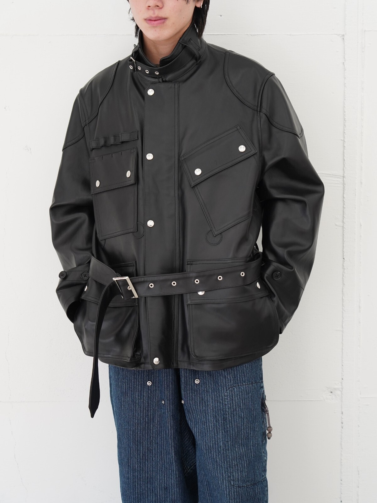 DAIRIKU MENS "Jerome" 4PKT Leather Moto Jacket IMAGE1