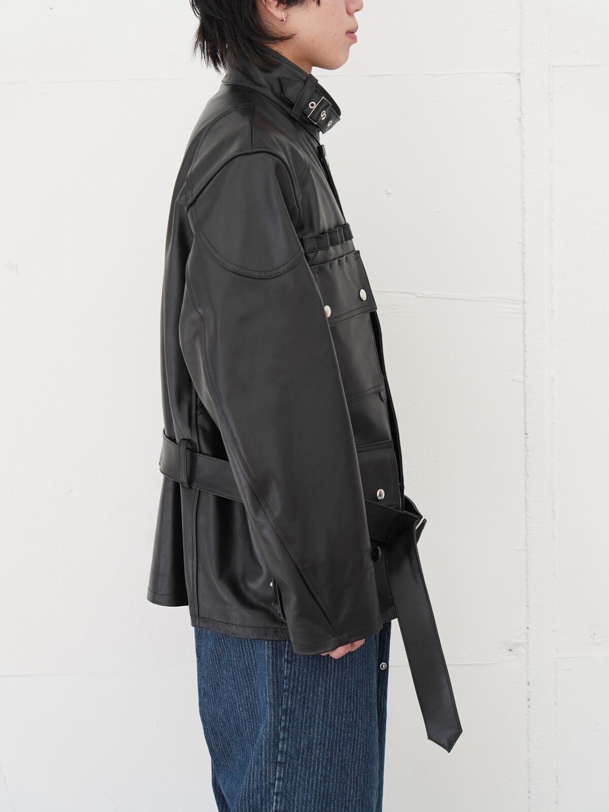 DAIRIKU 男士 "Jerome" 4PKT Leather Moto Jacket 圖片3