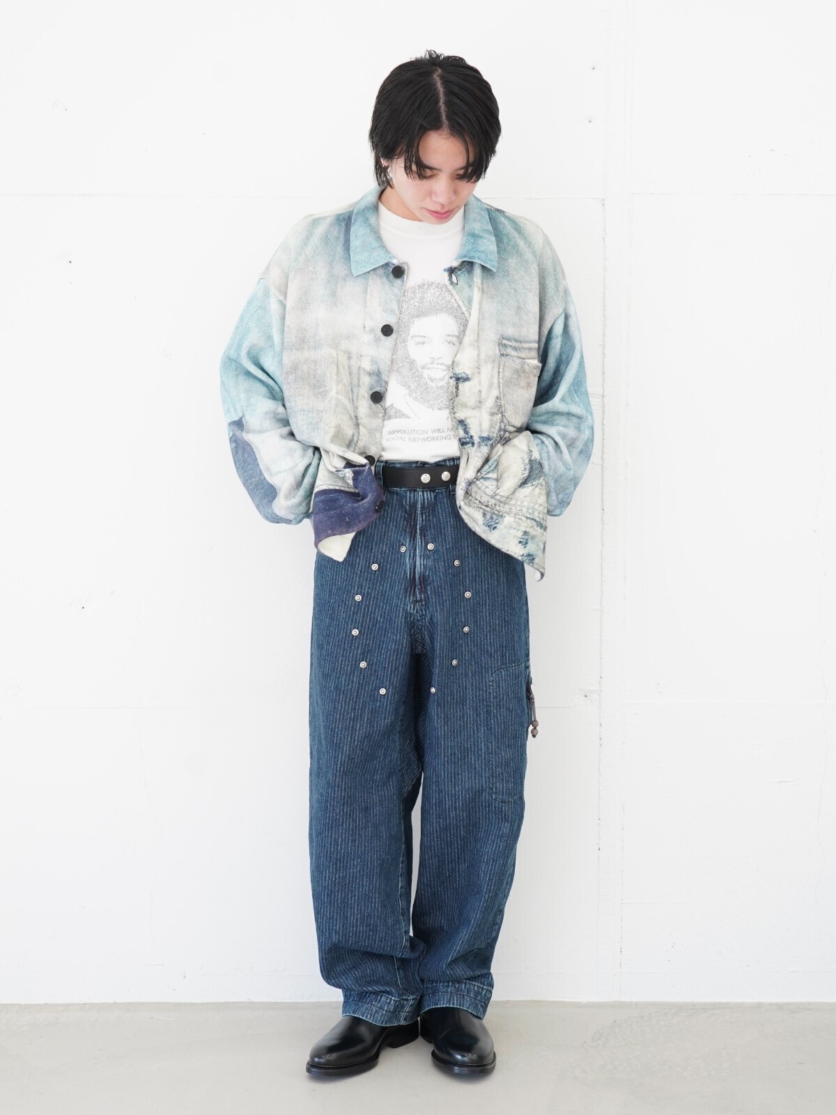 ダイリク メンズ "Transfer"フレンチジャケットニット 画像5