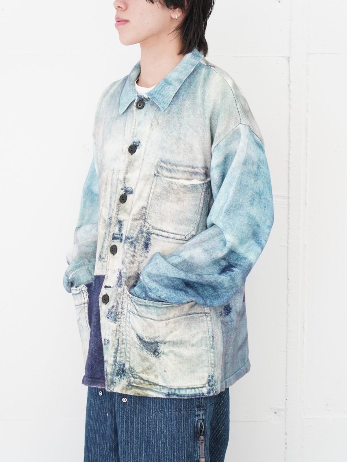 ダイリク メンズ "Transfer"フレンチジャケットニット 画像4