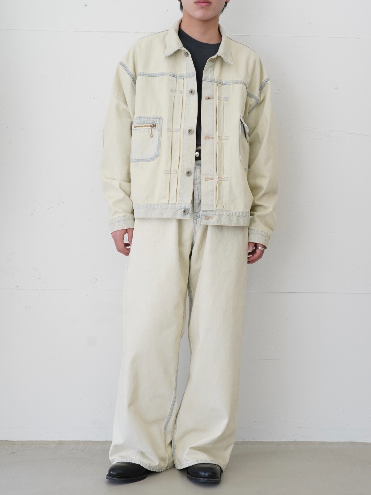 DAIRIKU 男裝 "Ice Wash" W-Velt Wide Denim Pants 圖片5