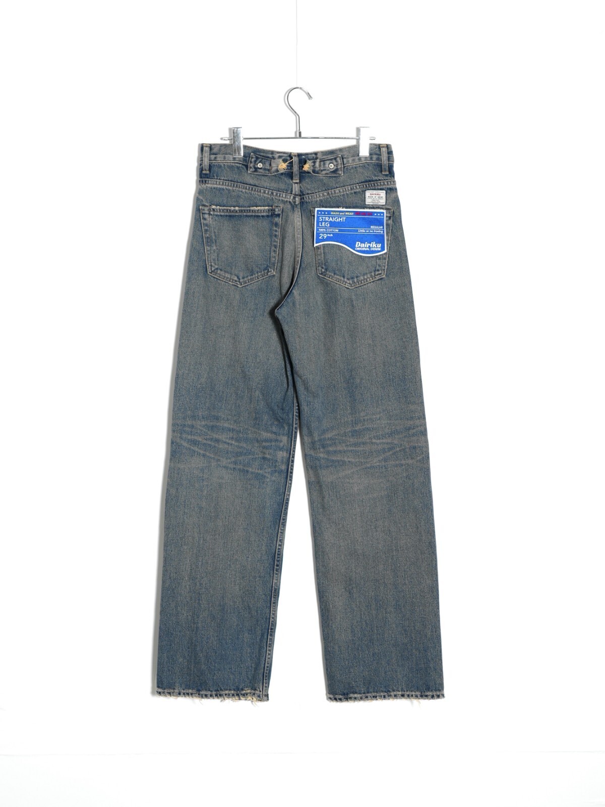 DAIRIKU MENS "Straight"Cross Embroidery Vintage Denim Pants IMAGE11