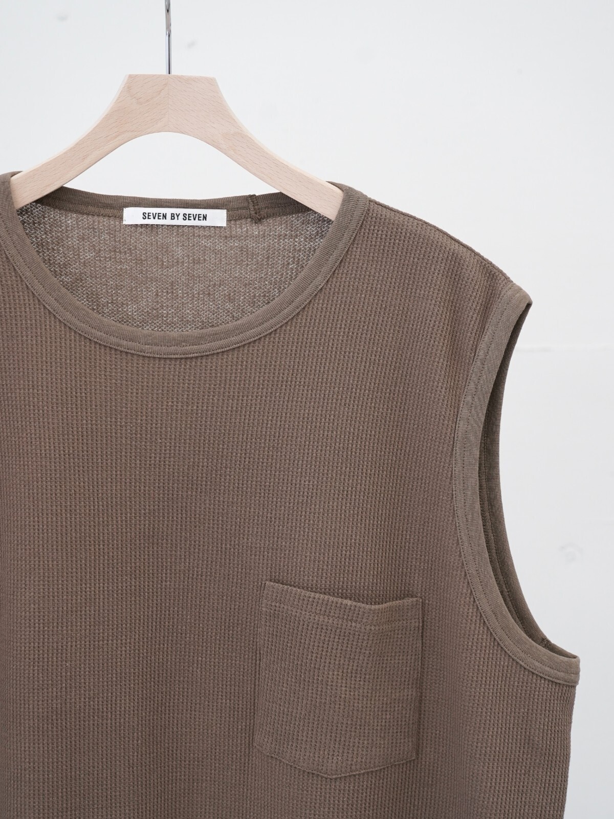 SEVEN BY SEVEN 남성 WRAP AROUND SLEEVELESS TEE - Recycle supima waffle - 이미지18