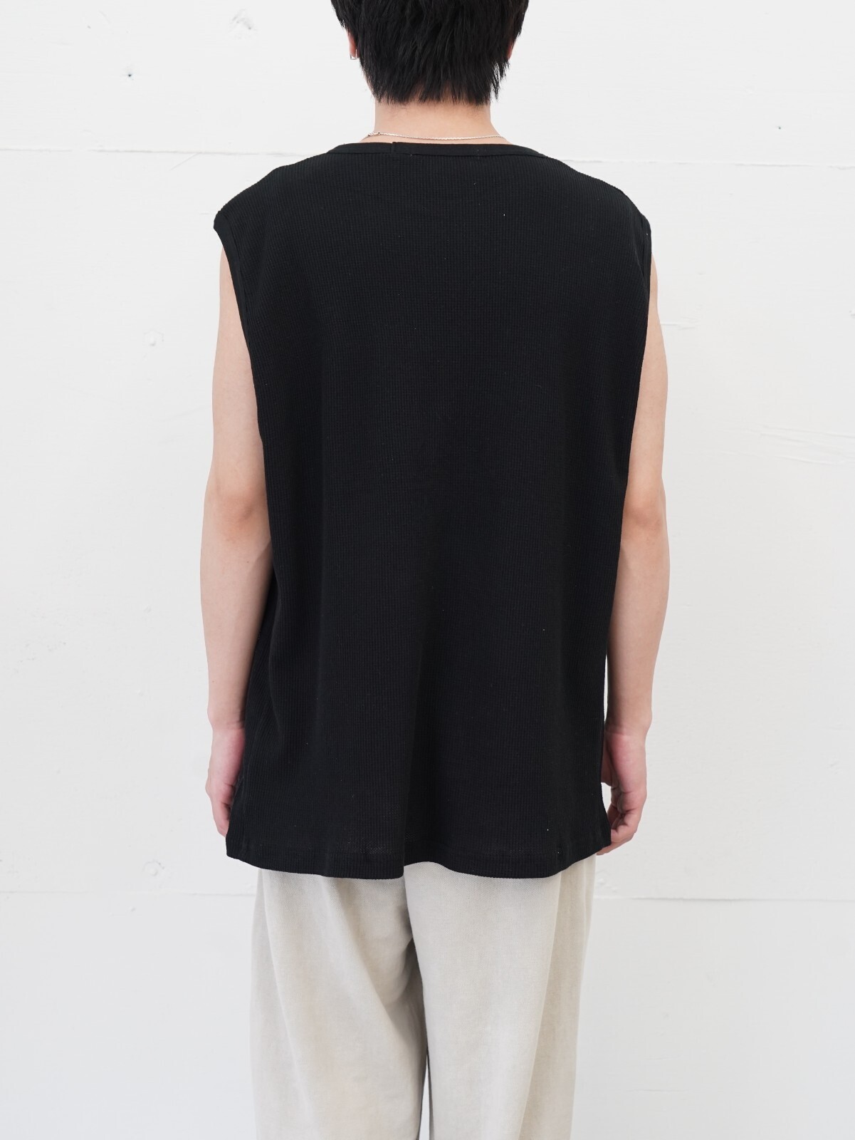 SEVEN BY SEVEN 남성 WRAP AROUND SLEEVELESS TEE - Recycle supima waffle - 이미지3