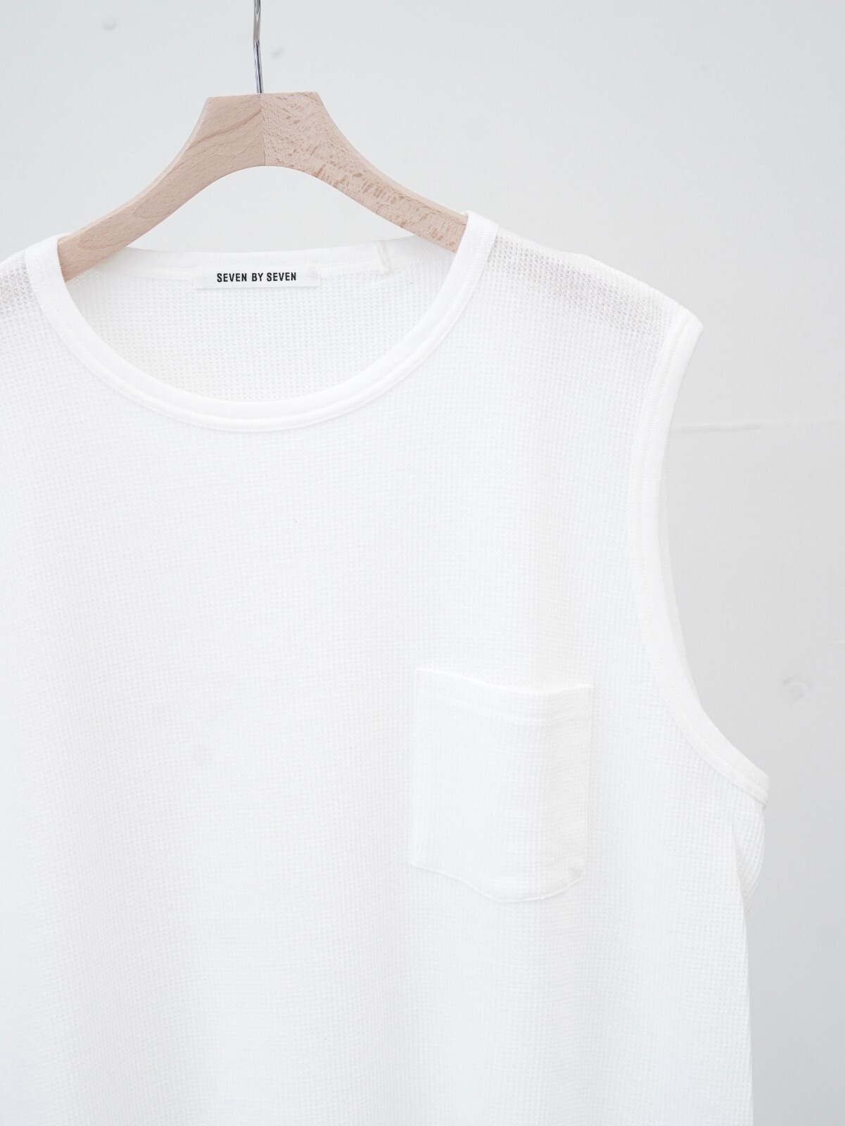 SEVEN BY SEVEN 남성 WRAP AROUND SLEEVELESS TEE - Recycle supima waffle - 이미지12