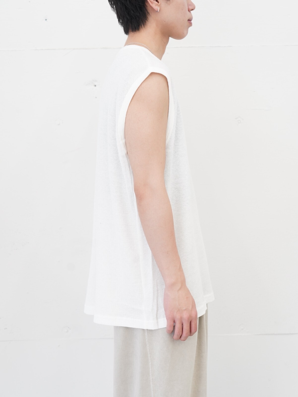 SEVEN BY SEVEN 남성 WRAP AROUND SLEEVELESS TEE - Recycle supima waffle - 이미지8