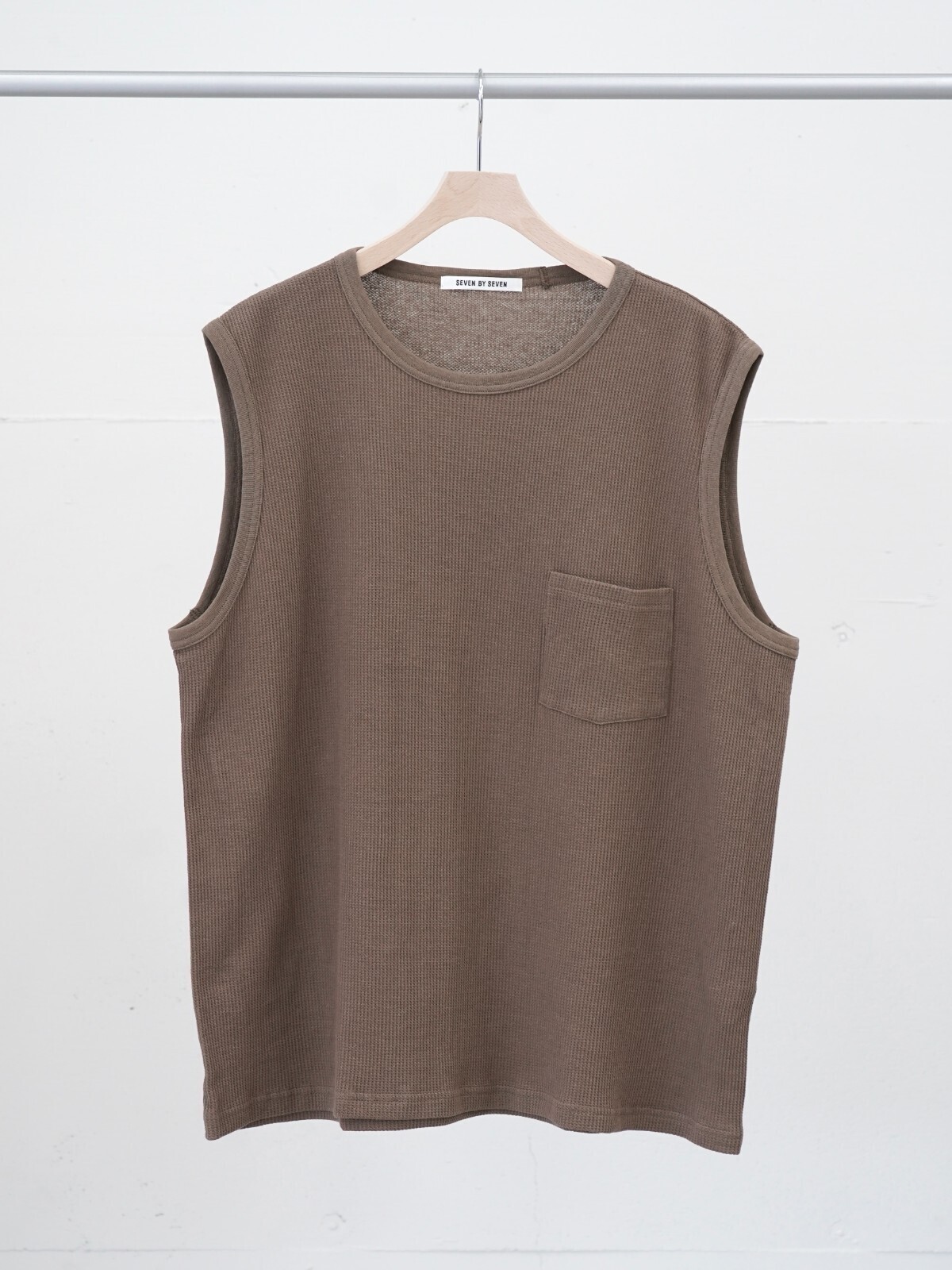 SEVEN BY SEVEN MENS WRAP AROUND SLEEVELESS TEE - Recycle supima waffle - IMAGE13
