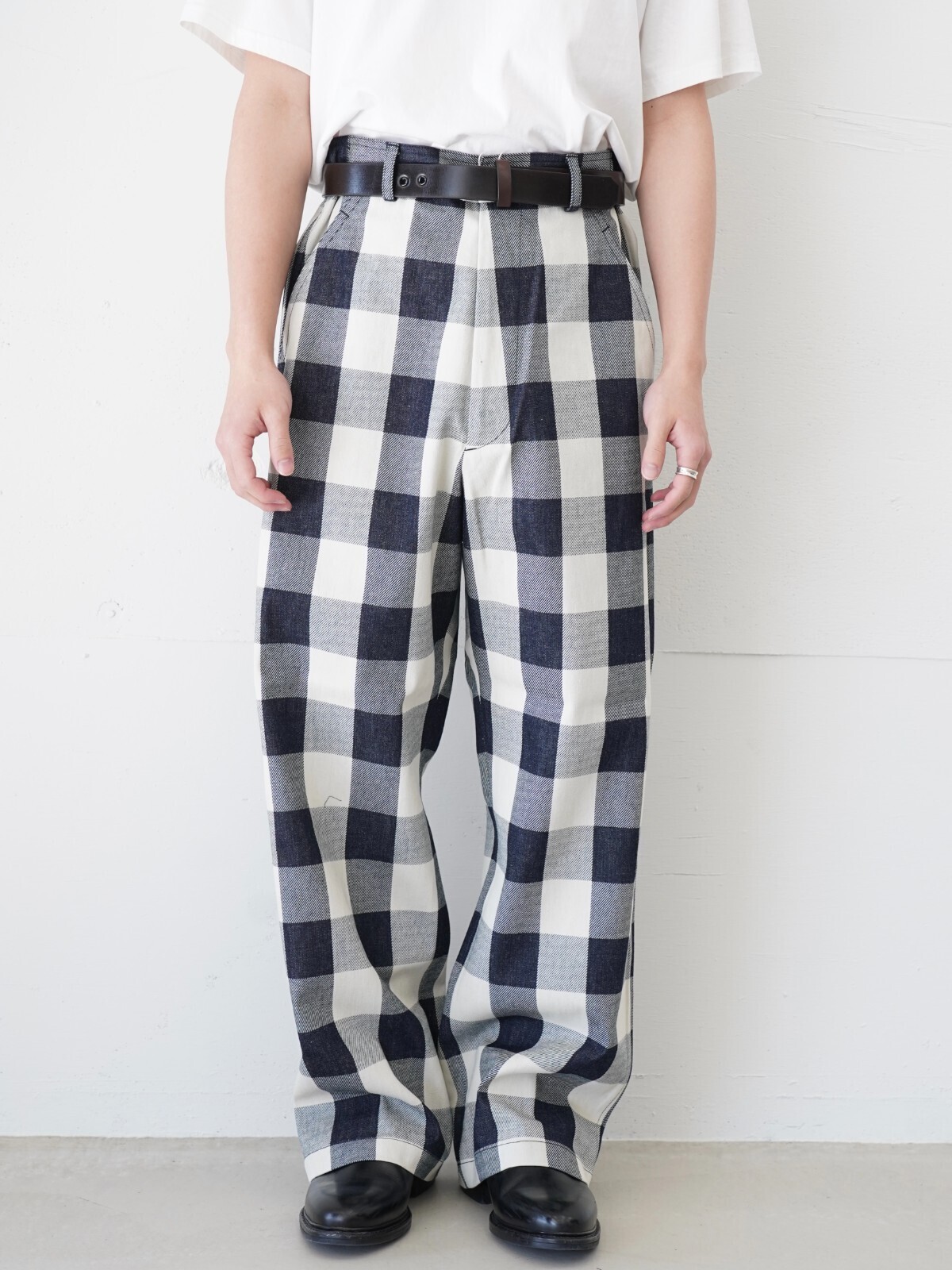SEVEN BY SEVEN MENS BUFFALO CHECK EASY TROUSERS IMAGE1
