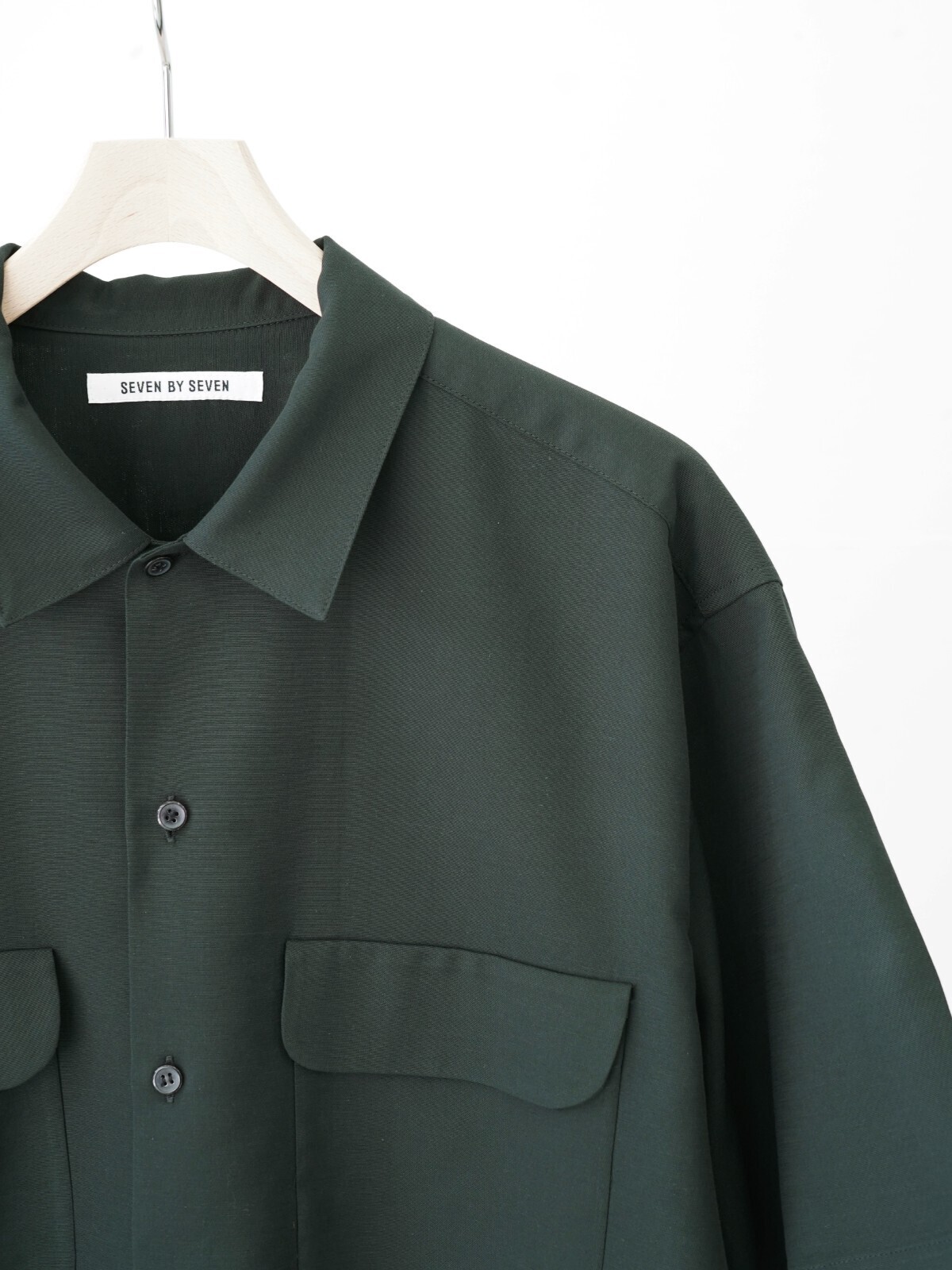 SEVEN BY SEVEN MENS FLAT COLLAR SHIRTS S/S - Soft strech Double dobby cloth - IMAGE6