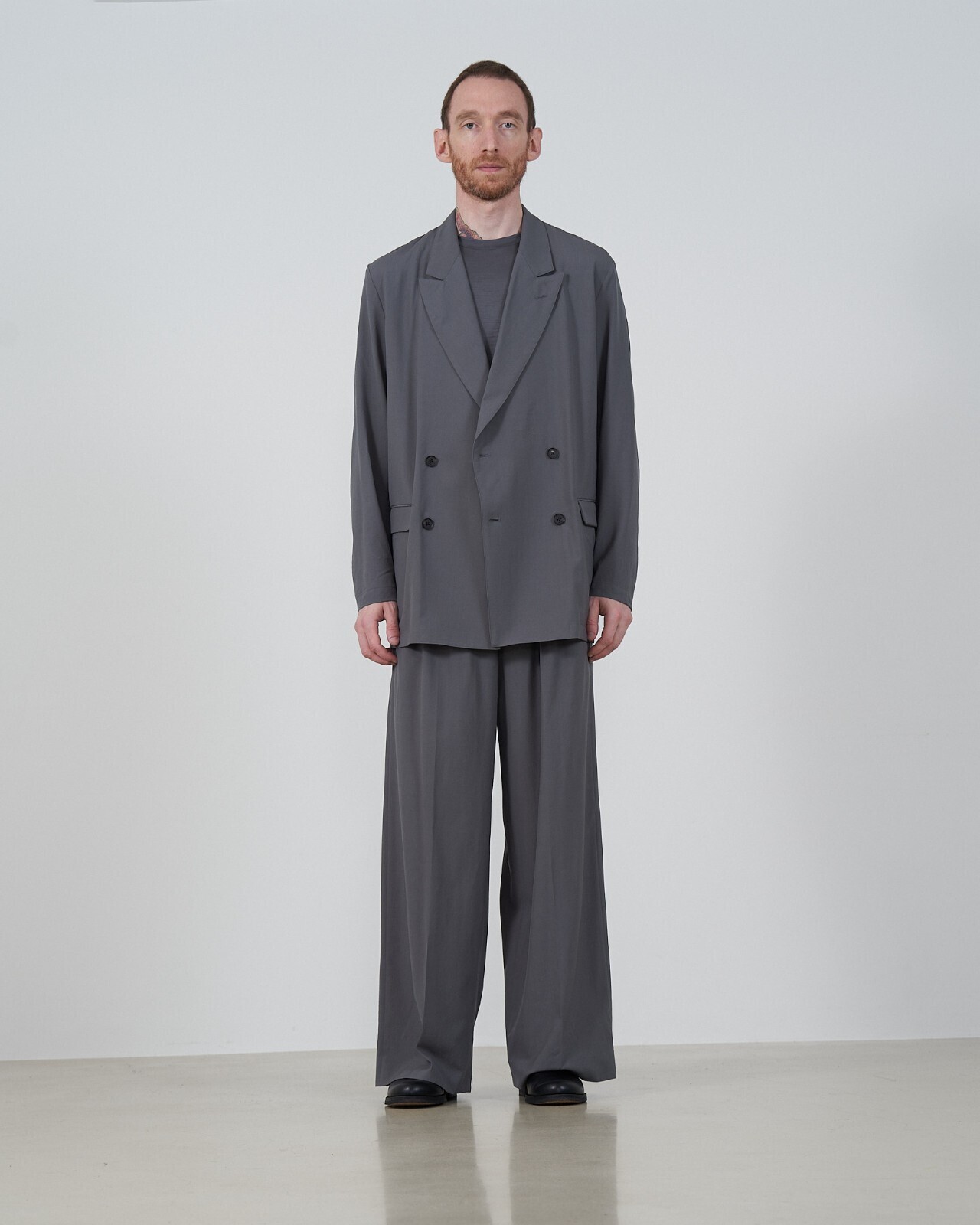 YOKE 男士 WOOL TROPICAL 3PLEATED WIDE-LEG TROUSERS 圖片25