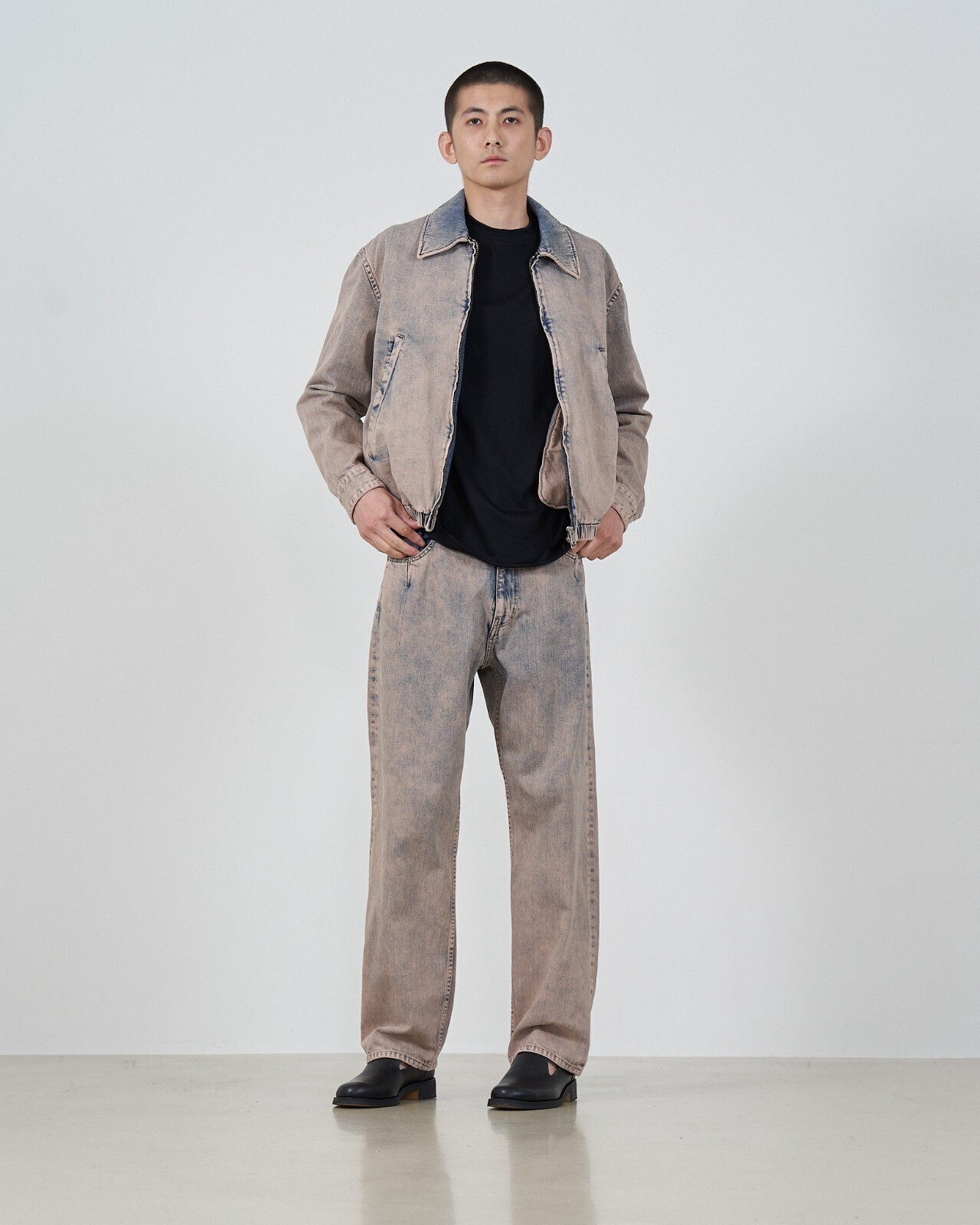 YOKE 女士 & 男士 BLEACHE&OVER DYE DENIM FRONT ZIP BLOUSON 图片9