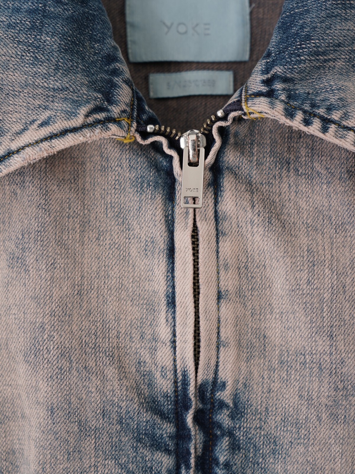 YOKE 女士 & 男士 BLEACHE&OVER DYE DENIM FRONT ZIP BLOUSON 图片7
