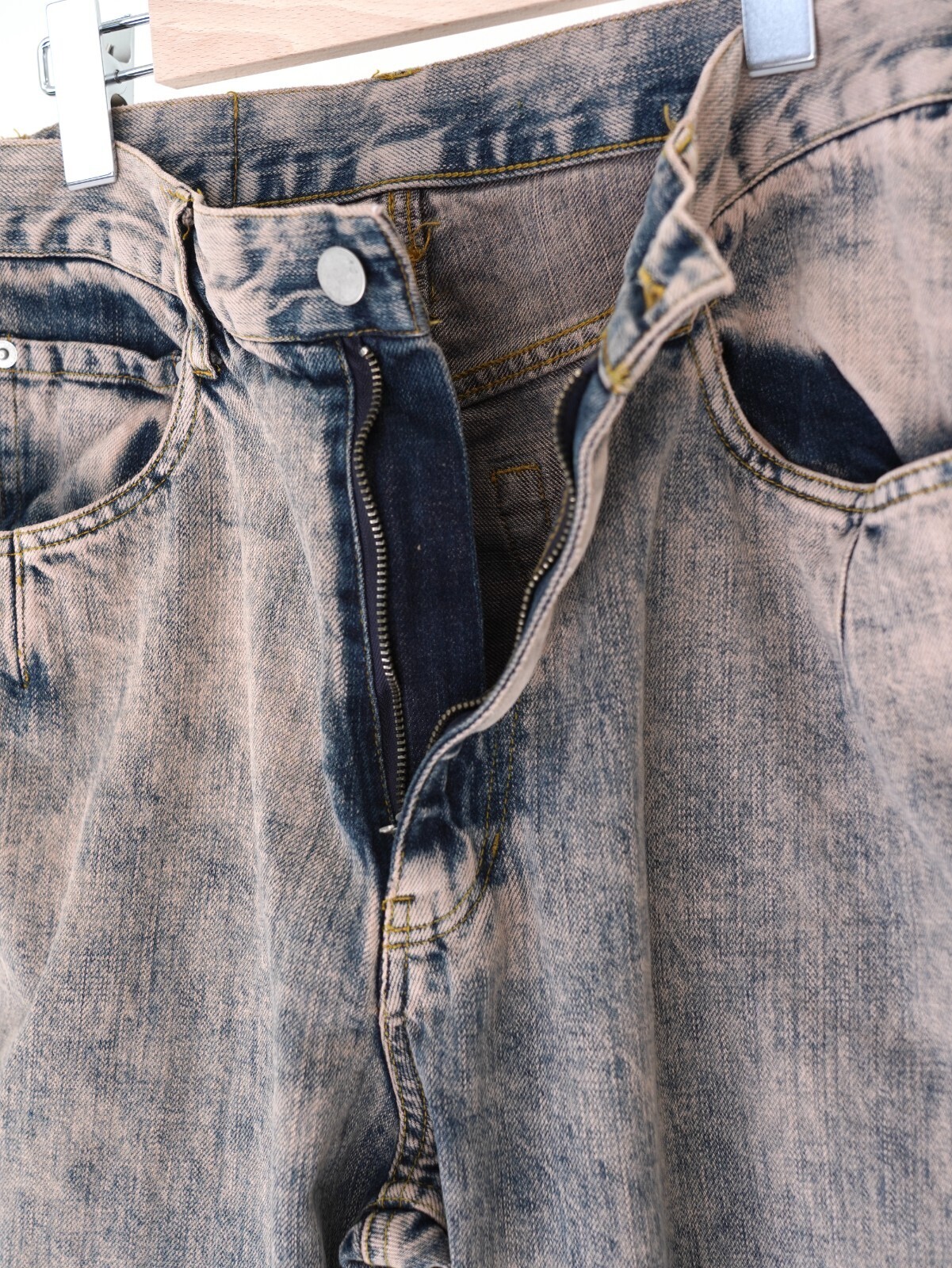 YOKE 女士 & 男士 BLEACHE&OVER DYE DENIM WIDE STRAIGHT 5P PANTS 图片14