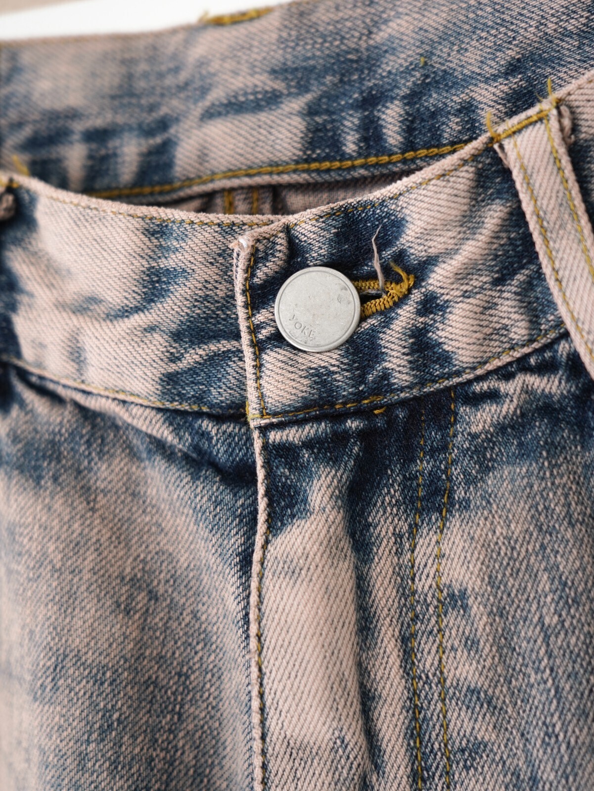 YOKE 女士 & 男士 BLEACHE&OVER DYE DENIM WIDE STRAIGHT 5P PANTS 图片13