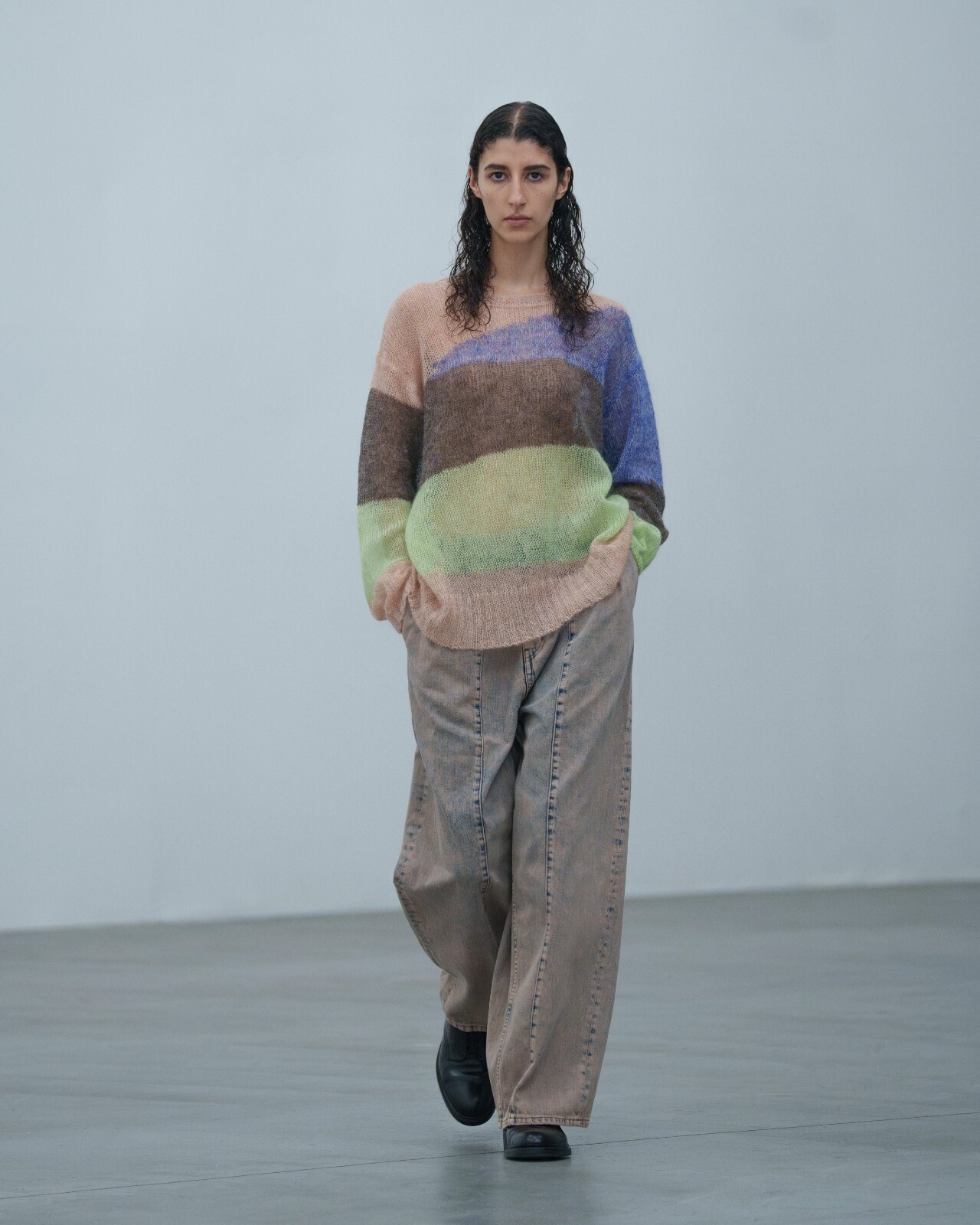 YOKE 女士 & 男士 BLEACHE&OVER DYE DENIM WIDE STRAIGHT 5P PANTS 图片15