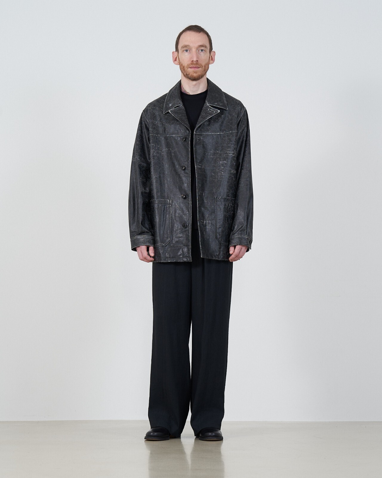 yoke レザーカーコートsize1 新品同様 YOKE / CRACKED GOAT LEATHER CAR COAT – carol ONLINE STORE