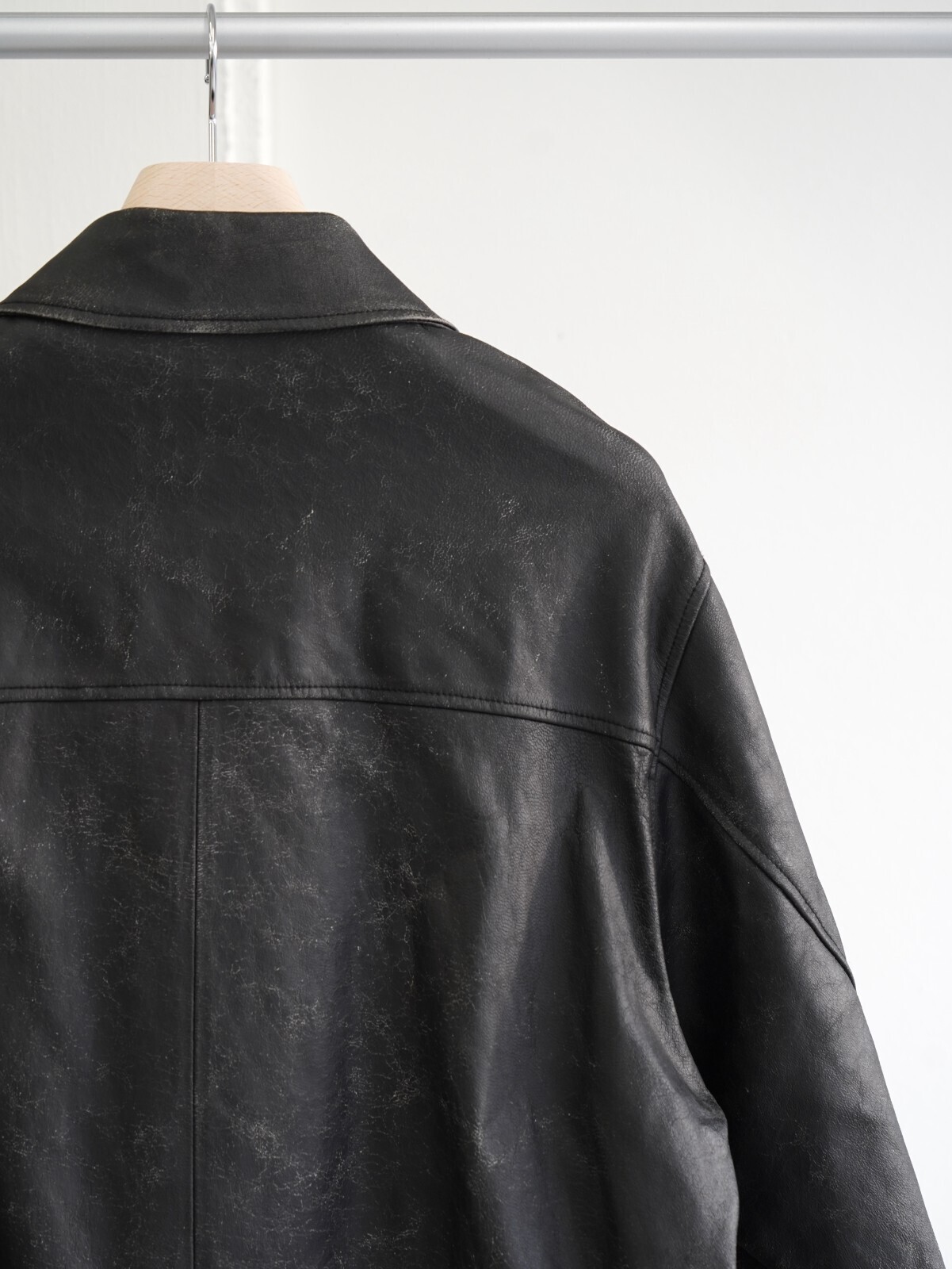YOKE 여성 & 남성 CRACKED GOAT LEATHER CAR COAT 이미지13
