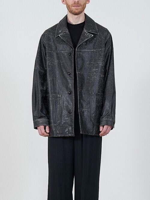 CRACKED GOAT LEATHER CAR COAT｜YOKE WOMENS & MENS