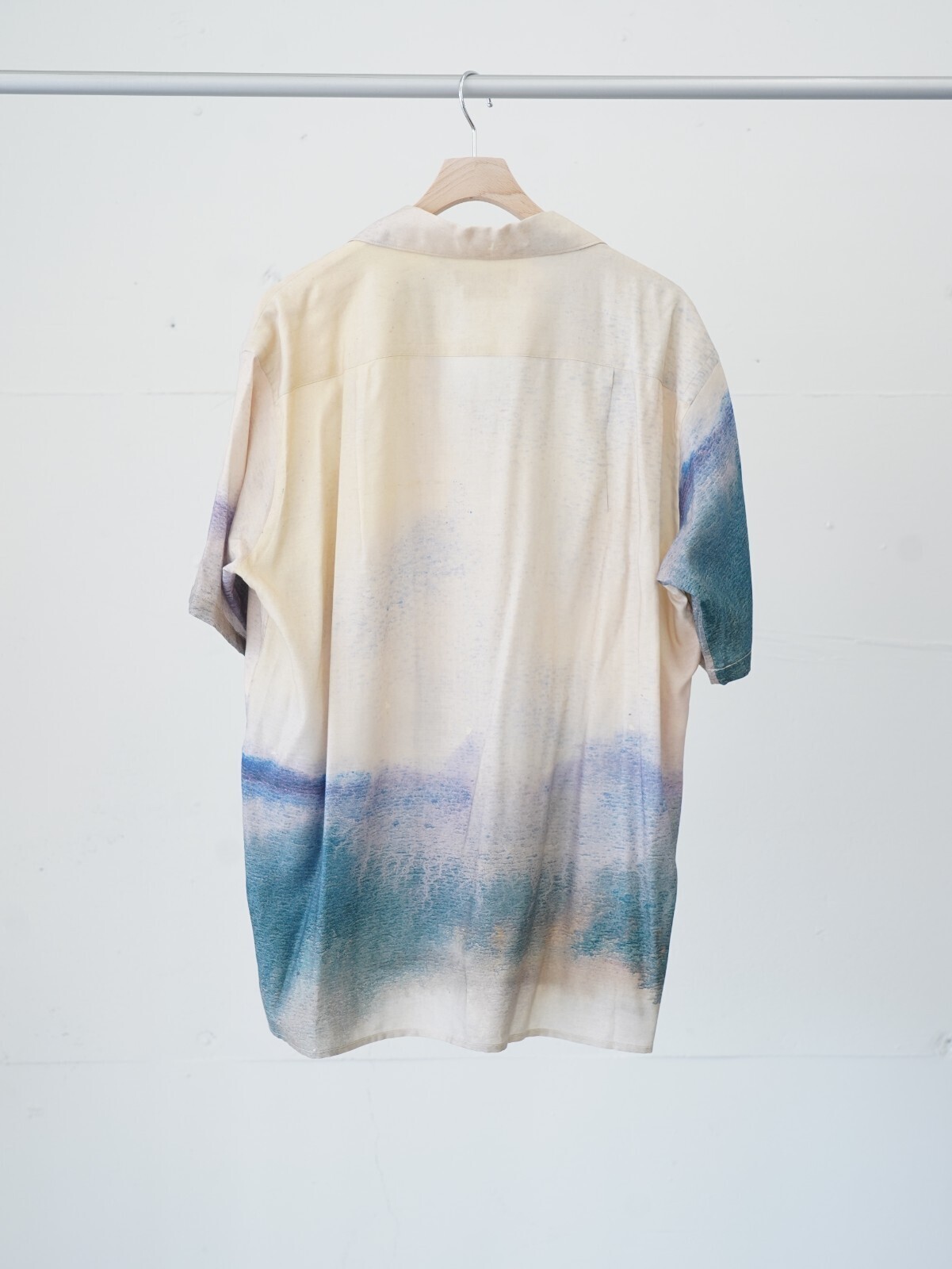 YOKE WOMENS & MENS LANDSCAPE PRINTED OPEN COLLAR SHIRT IMAGE9