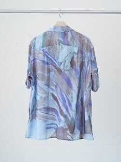 YOKE WOMENS & MENS FLOWER PRINTED OPEN COLLAR SHIRT IMAGE5
