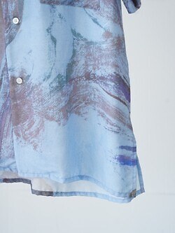 YOKE WOMENS & MENS FLOWER PRINTED OPEN COLLAR SHIRT IMAGE4
