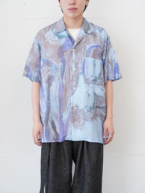 FLOWER PRINTED OPEN COLLAR SHIRT｜YOKE WOMENS & MENS