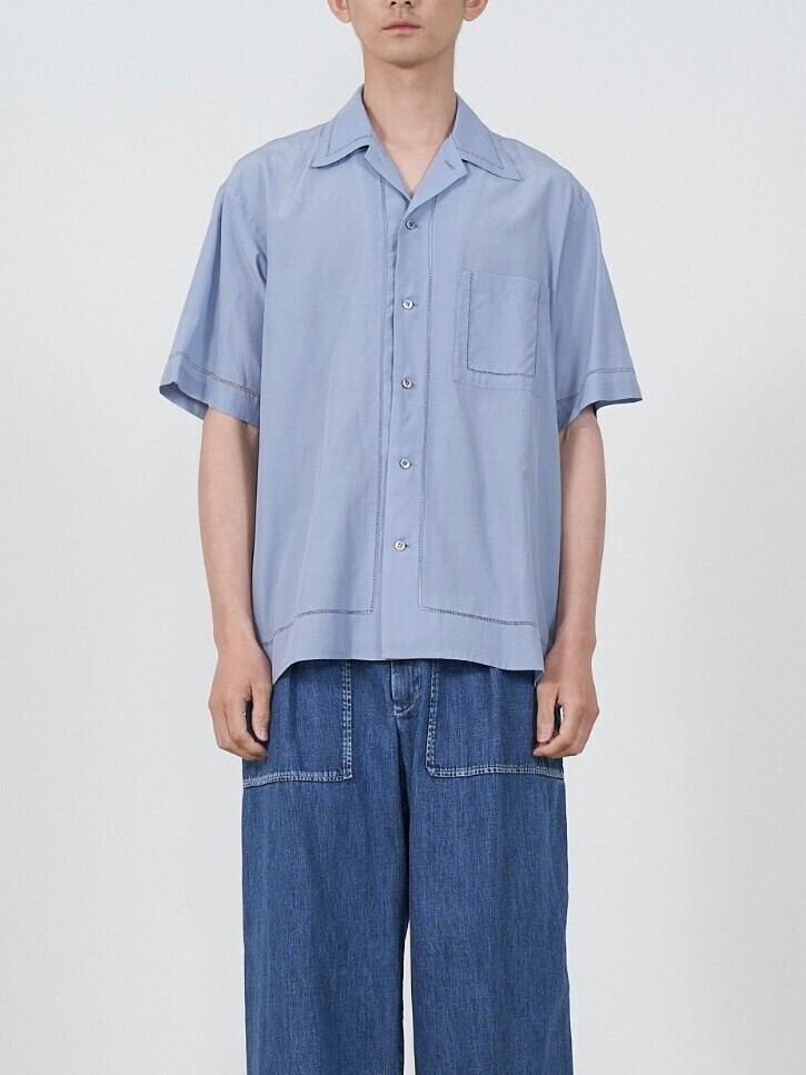 YOKE 女士 & 男士 EMBROIDERY OPEN COLLAR SHIRT 图片10